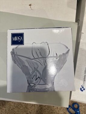 Mikasa Nadine Crystal Satin Frosted Art Glass Tulip Pattern